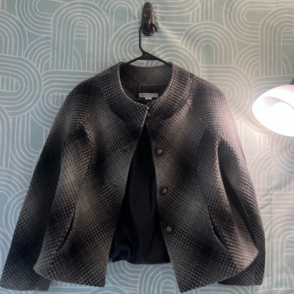 Pendleton Petite Wool Jacket | Gray Plaid | Size … - image 6